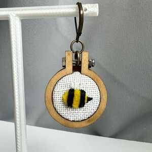 Handcrafted Bee Embroidered Charm